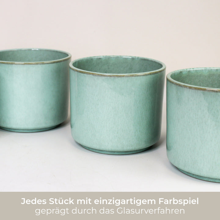 Übertopf Calma – Mint | Premium Shine Glaze Foliage Dreams