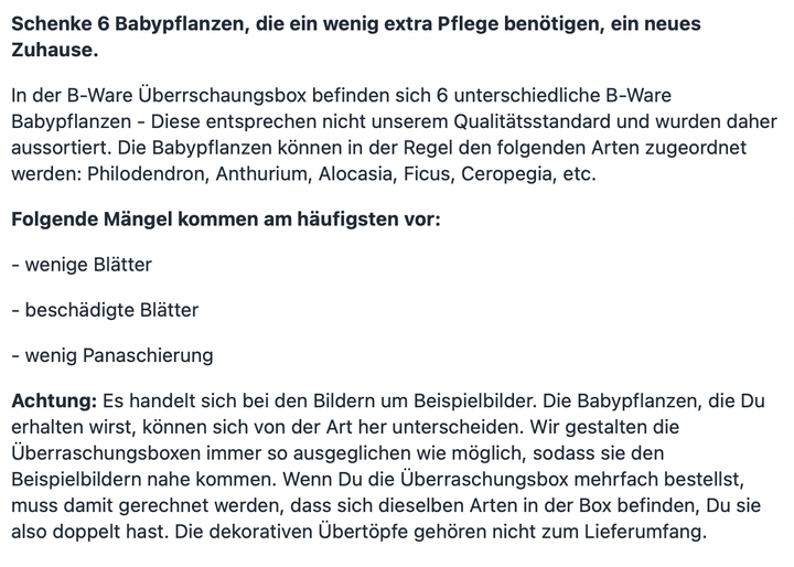 B-Ware Überraschungsbox - Babypflanzen Foliage Dreams