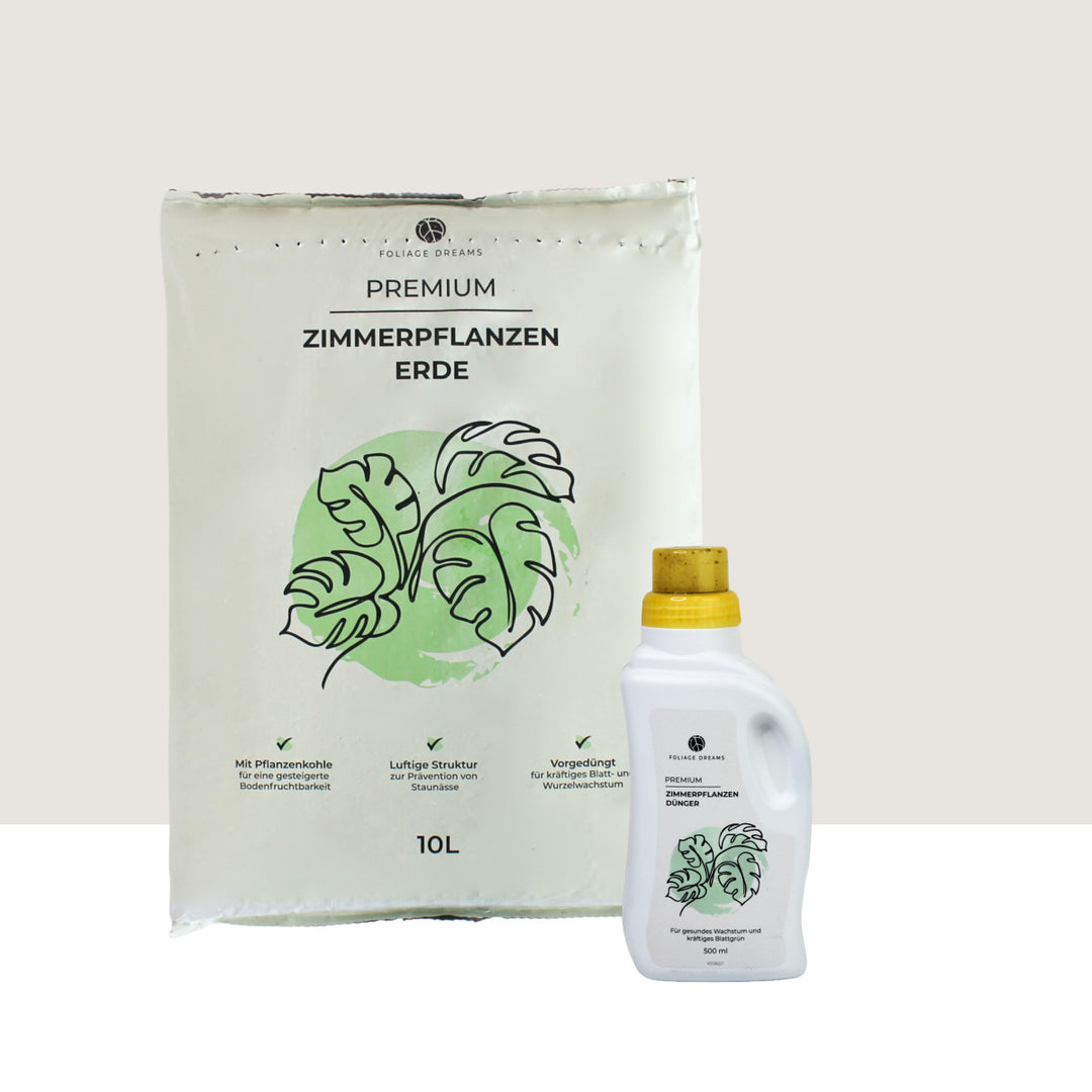 Set aus Premium Zimmerpflanzenerde und -dünger Foliage Dreams