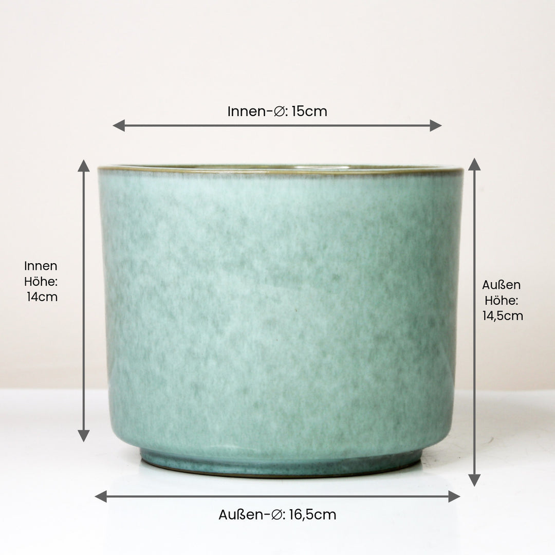 Übertopf Calma – Mint | Premium Shine Glaze Foliage Dreams