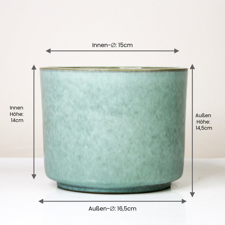 Übertopf Calma – Mint | Premium Shine Glaze Foliage Dreams