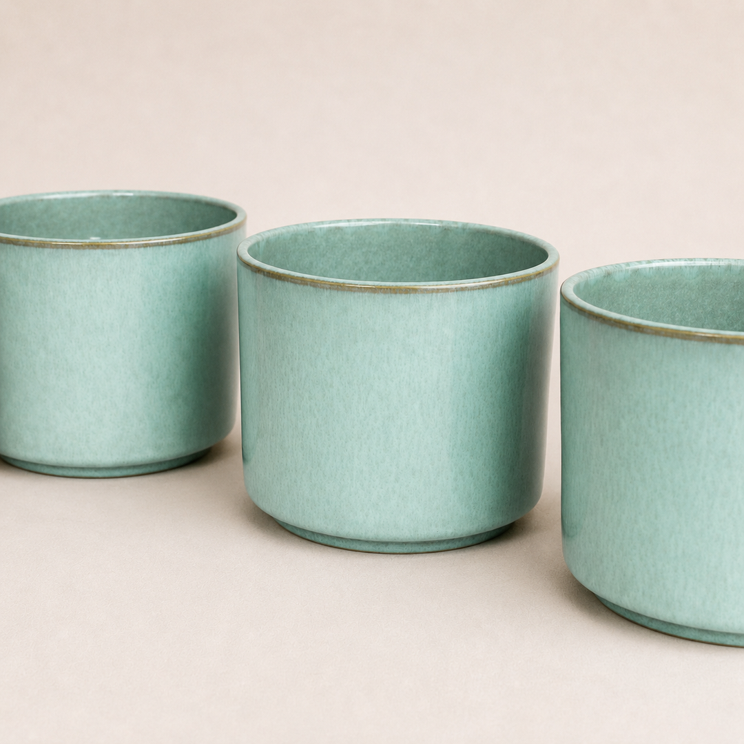 Übertopf Calma – Mint | Premium Shine Glaze Foliage Dreams