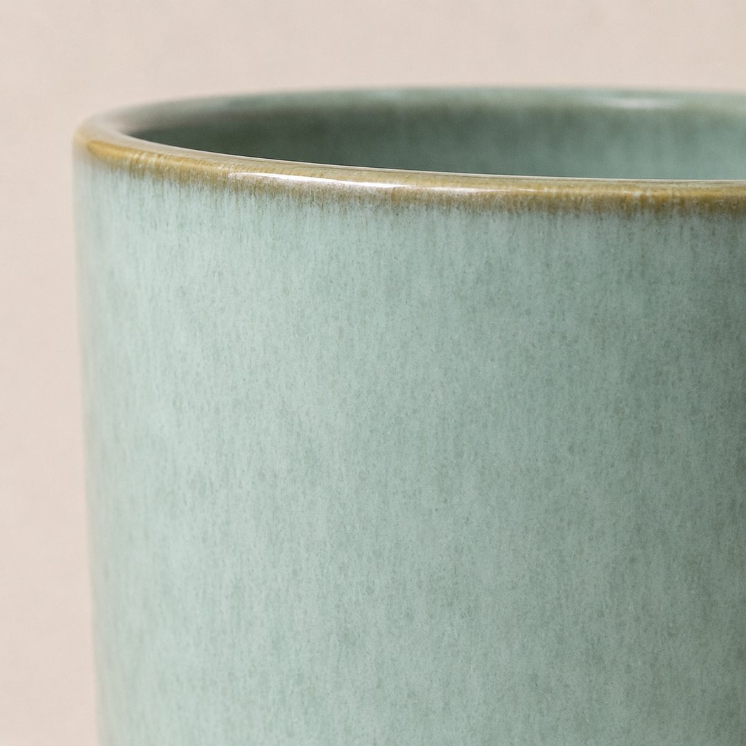 Übertopf Calma – Mint | Premium Shine Glaze Foliage Dreams