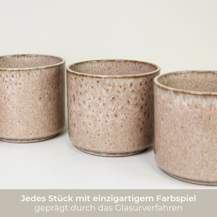Übertopf Calma - Rose | Premium Shine Glaze Foliage Dreams