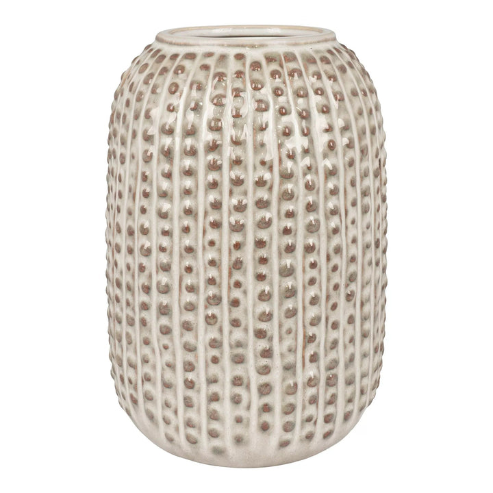 Vase  -  aus Keramik, braun mit Muster, , Ø13x20 cm Foliage Dreams